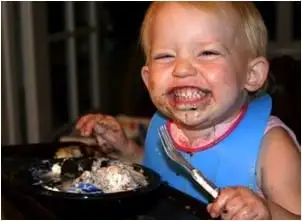 Child rewarding himself with ice cream
