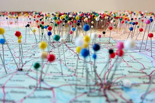 Map with pins